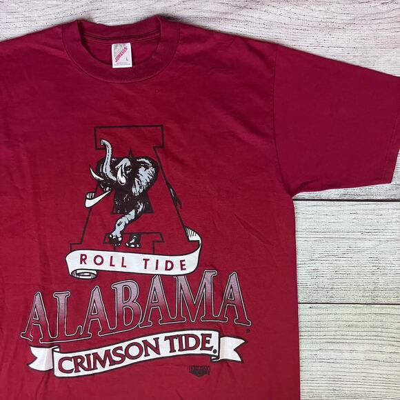 Vintage 1990s Alabama Crimson Tide College T-shirt - Picture 1 of 6